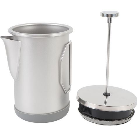 Presse à café française Acier inoxydable 304 Portable Théière infuseur manuel pour camping bureau 1000ml Argent (1/5)