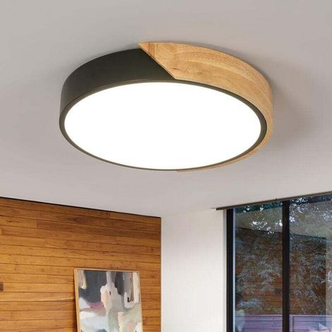 Runde LED-Deckenleuchte 50 cm, 36 W – Dauerlicht, weißes Licht, schwarzer Rahmen, ultradünn, für Schlafzimmer, Wohnzimmer, Flur oder Balkon