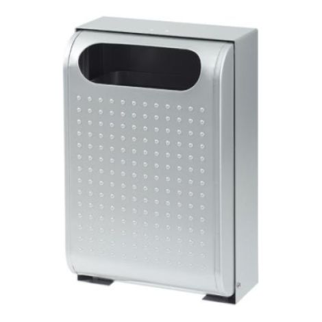 Corbeille murale Urbanet - 30l - gris métal - RAL 9006 (1/3)