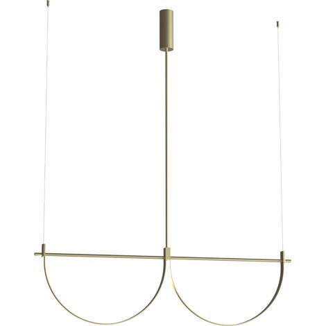 Suspension LED géométrique double dorée 40W 3000K VICTORIA Maxlight (1/2)