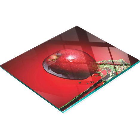 Tabla de cortar y servir decorativa de cristal Red Apple 60x52 cm