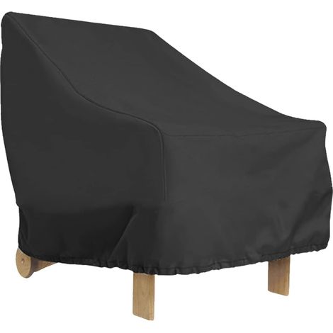 Funda protectora para sillas de jardín, impermeable, de 210D, 80x85x91cm, negra. (1/5)