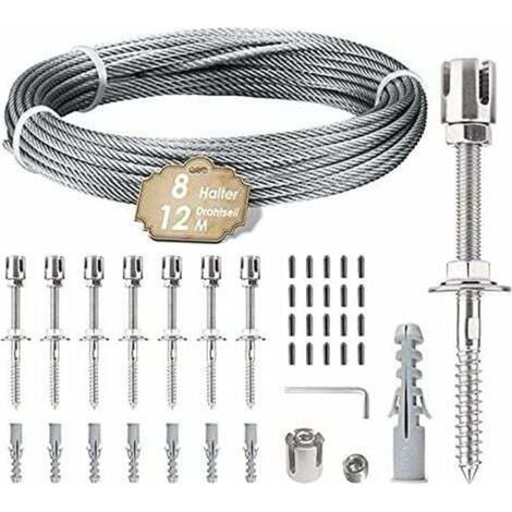 Support pour plantes grimpantes – Kit de suspension en acier inoxydable 12 m – 8 tendeurs en inox 304 – Résistant à la corrosion (1/5)