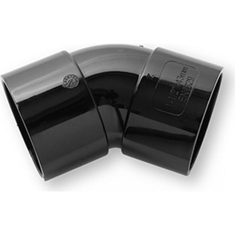Primaplumb 40mm 45 Deg Obtuse Bend Black - Efficient Plumbing