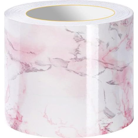 Bordure De Papier Peint Frise Murale Adhesive Bordure Papier Peint Frise Autocollante Pour Cuisine, Salle De Bains, Plafond, Salon, Chambre DéCoration Murale Marbre Rouge 20cm X 500cm