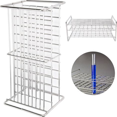 Tube Support Carré en Acier Inoxydable pour Équipement de Laboratoire, 50 Trous Anticorrosion (1/5)