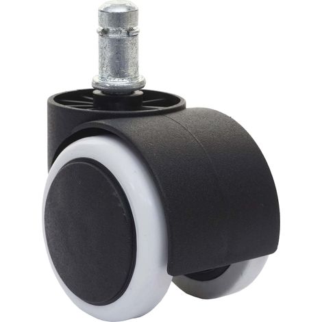 [NON UTILIZZATO] Set 5x ruote per sedie poltrone girevoli 50mm HHG-332 plastica poliuretano bianco
