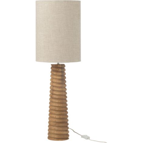 Lampe à Poser Filetage en Bois "Ailanthus" 85cm Naturel (1/5)