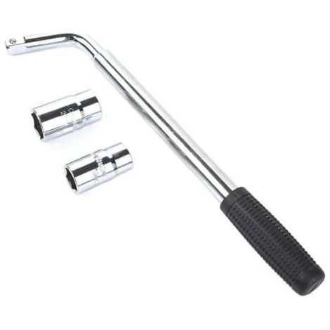 QORVA-Clé à roue en L pour voiture - Outil de démontage de pneu - Clé en L robuste - Clé d'urgence pour voitures - Outil de réparation de pneus - Acier au chrome-vanadium (1/4)