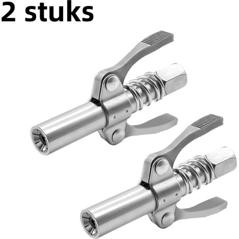 Buse de pistolet à graisse en 2 parties - Double poignée avec pince de verrouillage - Haute pression - Verrouillage robuste - Déverrouillage rapide - Compatible avec tous les pistolets à graisse (1/5)