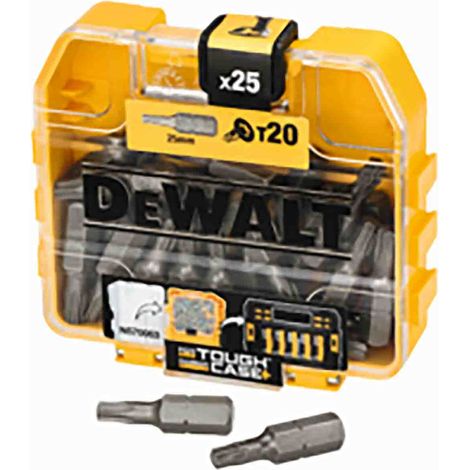 Dewalt – Lot de 25 embouts de vissage Torx T20 x 25 mm – Pour visseuse – Acier au chrome vanadium – Vissage rapide en série