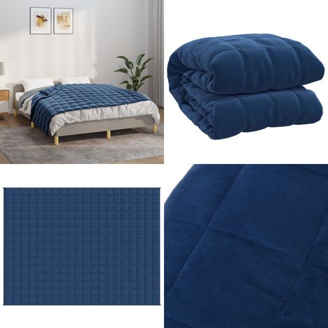 Couverture lestée Bleu 152x203 cm 11 kg Tissu - Couverture Lestée - Couverture Poids - Sommeil Profond - Relaxation - Stress - Home & Living (1/5)