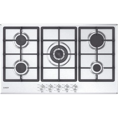 Candy Moderna CHG93WX/1 Plaque de cuisson encastrable en acier inoxydable 86 cm Gaz 5 feux