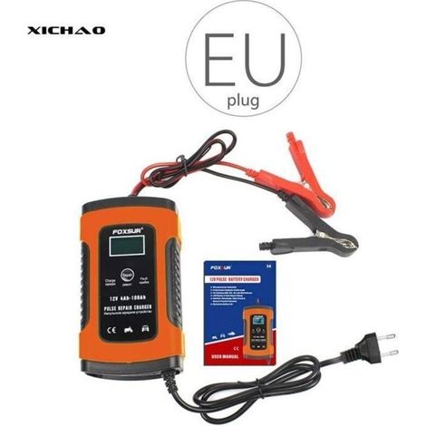 12V Chargeur Automatique de Batterie Intelligente Auto Moto Écran LCD Chargeur de réparation (1/4)