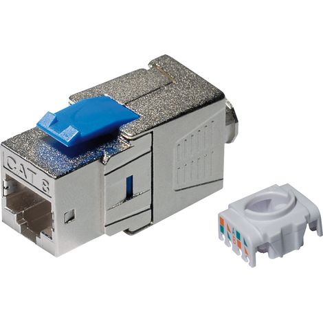 Keystone cat.8 stp jack montaggio senza attrezzi, schermato 
supporta bande di 2000 mhz con lunghezza di canale fino a 30 m (1/2)