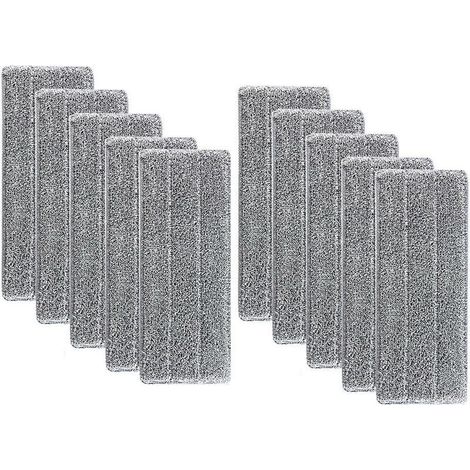 10 pièces Serpillères en Microfibre pour Balai Lave-Sol Housse de Nettoyage de Rechange Vadrouille La Tête de Ménage de Vadrouille pour Balai Plat Nettoyage en Microfibre/Lingettes de Nettoyage 33x12m (1/5)