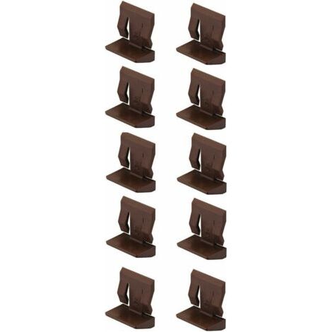 Lot de 10 taquets étagères marron Support en plastique pour tablettes en verre Fixation stable pour meubles et placards