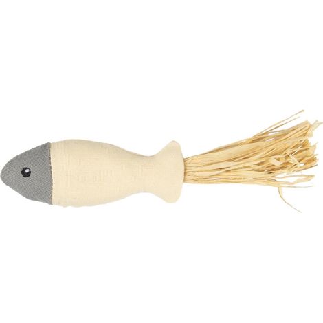Poisson Natural fun. 20 cm. gris beige. gamme green. jouet pour chat. - Flamingo
