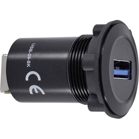 TRU COMPONENTS USB-09-BK USB-Einbaubuchse 3.0 Buchse, Einbau Inhalt: 1 St. (1/2)