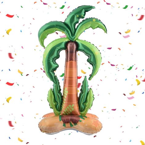 Palmier gonflable, décoration hawaïenne, cocotier, en forme de ballon, 150 80 cm, palmier gonflable décoratif, pour plage tropicale, décoration de fête d'été, fête à la piscine, activités de plage. (1/5)
