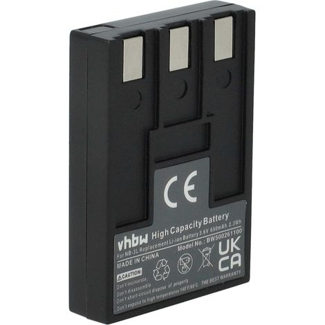 vhbw Akku kompatibel mit Canon PowerShot SD110, SD500, SD10, SD100 Kamera (650 mAh, 3,6 V, Li-Ion) (1/5)