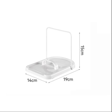 Support pliable pour couvercles de casseroles avec tapis antidérapant, étagère de rangement pour ustensiles de cuisine, support pour spatules, blanc