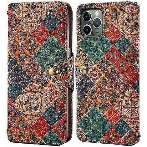 iPhone 11 Pro Hülle mit floralem Ledermuster, Klapphülle mit Standfunktion, robuste und leichte Handyhülle, Kartenfächer (1/5)