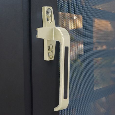 Poignée de fenêtre à pousser, verrou de fenêtre pour fenêtre à ouverture plate en alliage d'aluminium, couleur champagne, poignée droite (1/5)