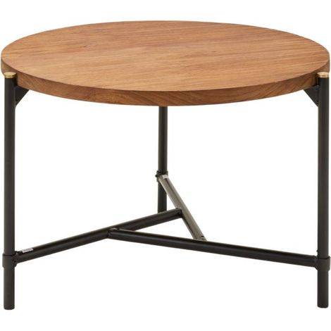 Table basse en Plateau rond et piètement métal graphique THIMEA