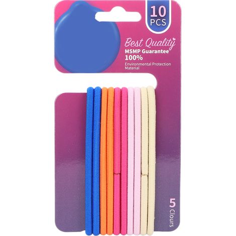 Lot de 2 élastiques à cheveux femme fille, corde à nœud simple et tendance, maintien de queue de cheval, accessoire capillaire bleu et rose (1/5)