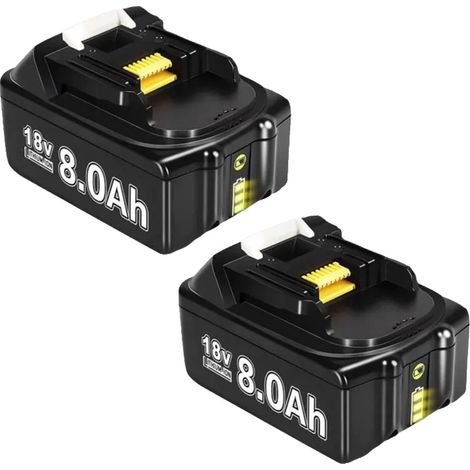 Batterie d'outil électrique, capacité 8000mAh, compatible avec BL1830, 2PCS 8.0Ah (1/2)
