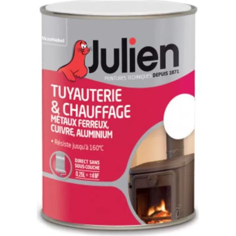 Peinture Tuyauterie & chauffage Julien Brillant Blanc 0,25 L