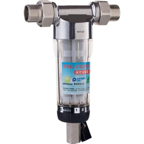 Système de filtre à eau Pré-filtre à tête en acier inoxydable précipitations rotatives for toute la maison, système de Purification de pré-filtration centrale de filtre à eau ( Color : 1 inch -0.75 in (1/5)