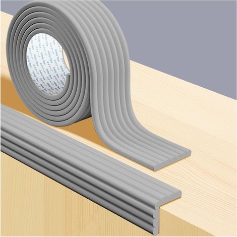 Protector de esquinas para mesa de bebé, protector de bordes de mesa, protector de esquinas autoadhesivo para muebles (gris, 1 rollo) (1/5)
