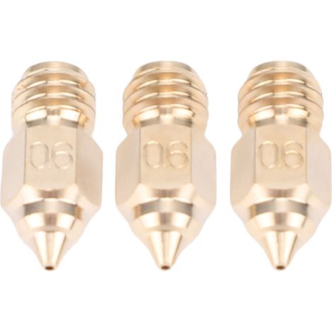 Lot de 3 buses en laiton de 0,6 mm compatibles avec l'extrudeuse d'imprimante 3D Ender 5 Maximum. Buses résistantes à l'usure pour impression haute vitesse. (1/5)