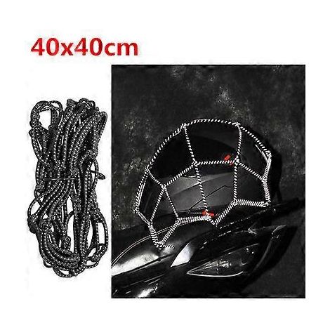Filet de casque de moto réfléchissant, porte-accessoires de bagagerie moto, noir réfléchissant (1/5)