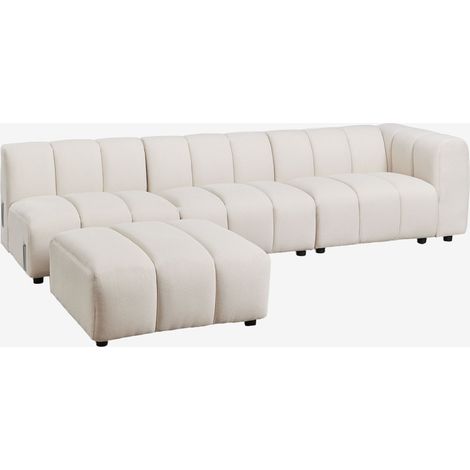 SKLUM Eliot 3-teiliges modulares Ecksofa und Pouf rechtsseitig aus Bouclé-Stoff                                   