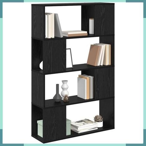 875202 Ensemble meuble TV Noir 80 x 24 x 125 cm Bois d'ingénierie (1/5)