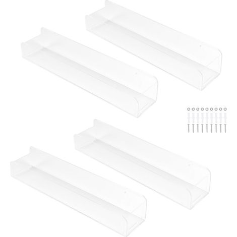 Wandmontiertes Gewürzregal, Gewürzhalter aus transparentem Acryl, 4er-Set, für Küchenschrank oder Schranktür. (1/5)