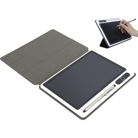 Tablette à Dessin LCD 9 Pouces - Bloc-Notes Électronique pour École et Bureau - Outil d'Écriture et de Croquis (Rose Rouge avec Étui Simili Cuir) (1/5)