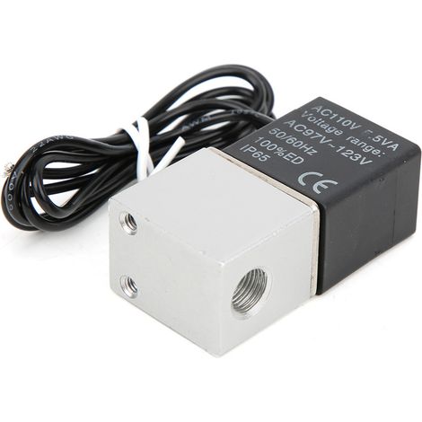 Électrovanne Réponse Rapide Eau Air Huile 2/2 Voies Alliage Aluminium DC110V G1/8" (1/5)