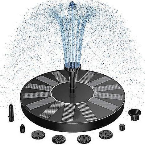 Fontaine solaire à 6 buses, pompe flottante de 1,5 W pour bassins (1/5)