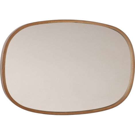 Forenza Wandspiegel, Oval, Rahmen Farbe Transparent, Größe 55x38 cm, Nussbaum Braun