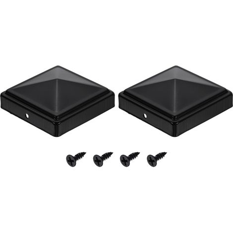 2Pcs Caps Pour Poteaux De Clôture, 80mm/3.15-inch Caps Carrés Pour Colonnes, Pyramidaux En Fer Imperméables Avec Vis Clôtures Métalliques En Bois Boîtes Aux Lettres Patio. (1/5)