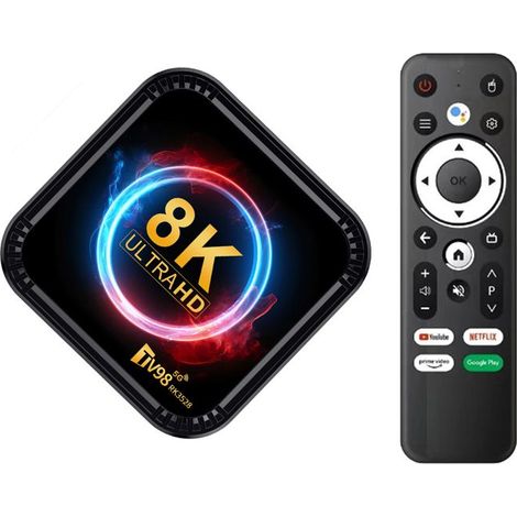 Boîte TV Android TV98, TV BOX Rockchip RK3528 2Go RAM 16Go ROM WiFi 2.4G/5G HDR10+ Vidéo 8K Compatible Netflix YouTube (1/4)