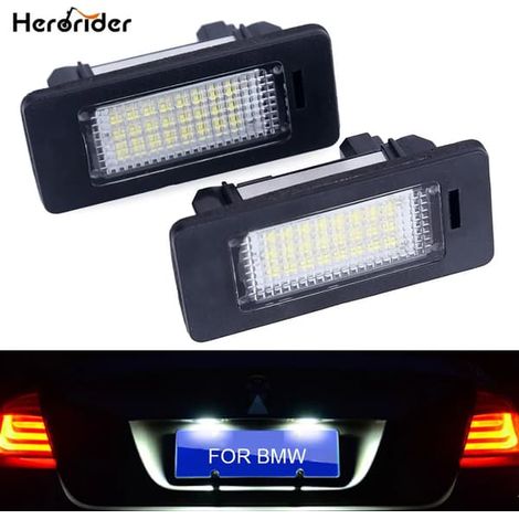 Lot de 2 éclairages de plaque d'immatriculation LED blancs 6000K sans erreur pour BMW E39 E60, compatibles avec BMW E90 E91 E92 E61 E60 E70 E71 (1/5)