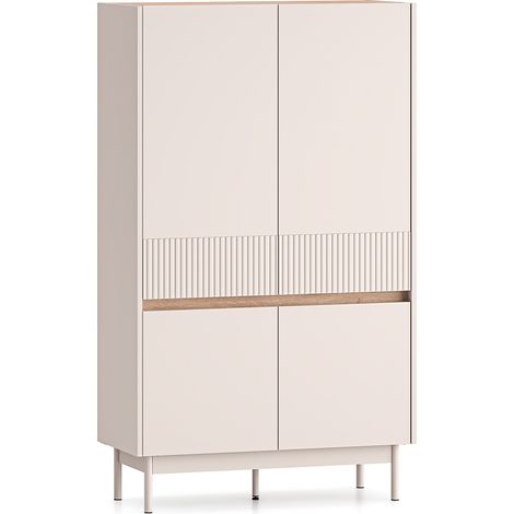 Schrank Connie mit 4 Türen, Kaschmir und Holzoptik, 155.8cm
