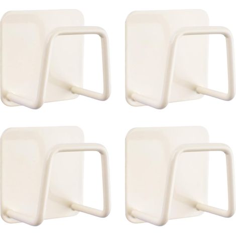 Lot de 4 porte-éponges adhésifs en acier inoxydable pour évier, savon, éponges, support antirouille qualité supérieure, accessoires cuisine/blanc Blanc -'4 Blanc'Blanc'-