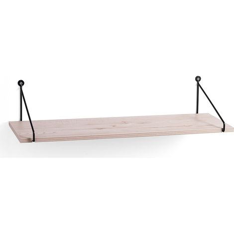 Estante de pared de madera roble y acero Wick (1/4)