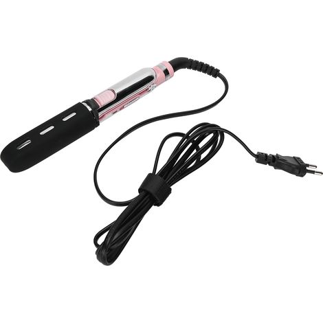 Fer à lisser et à boucler 2 en 1 professionnel pour cheveux - Lisseur plat salon rose avec prise EU (1/5)
